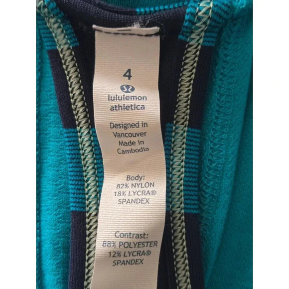 Lululemon No Limits Tank blue Shelf Bra Open Sides Fitness Tank size 4 - Picture 5 of 6